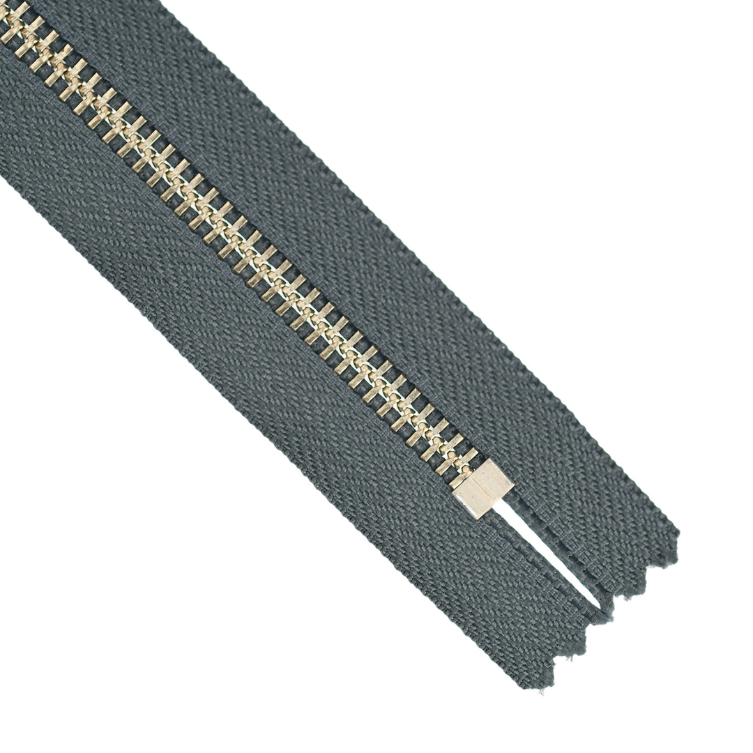 YKK JEAN ZIP NO.5 NICKEL COL 914 GREY