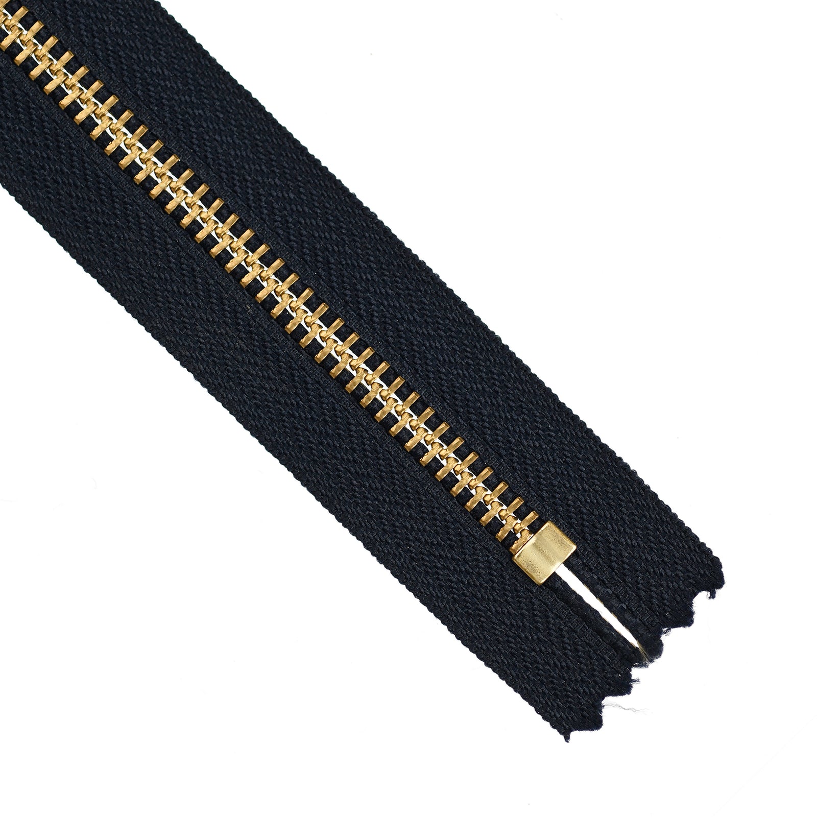 YKK Metal Zipper on White Background