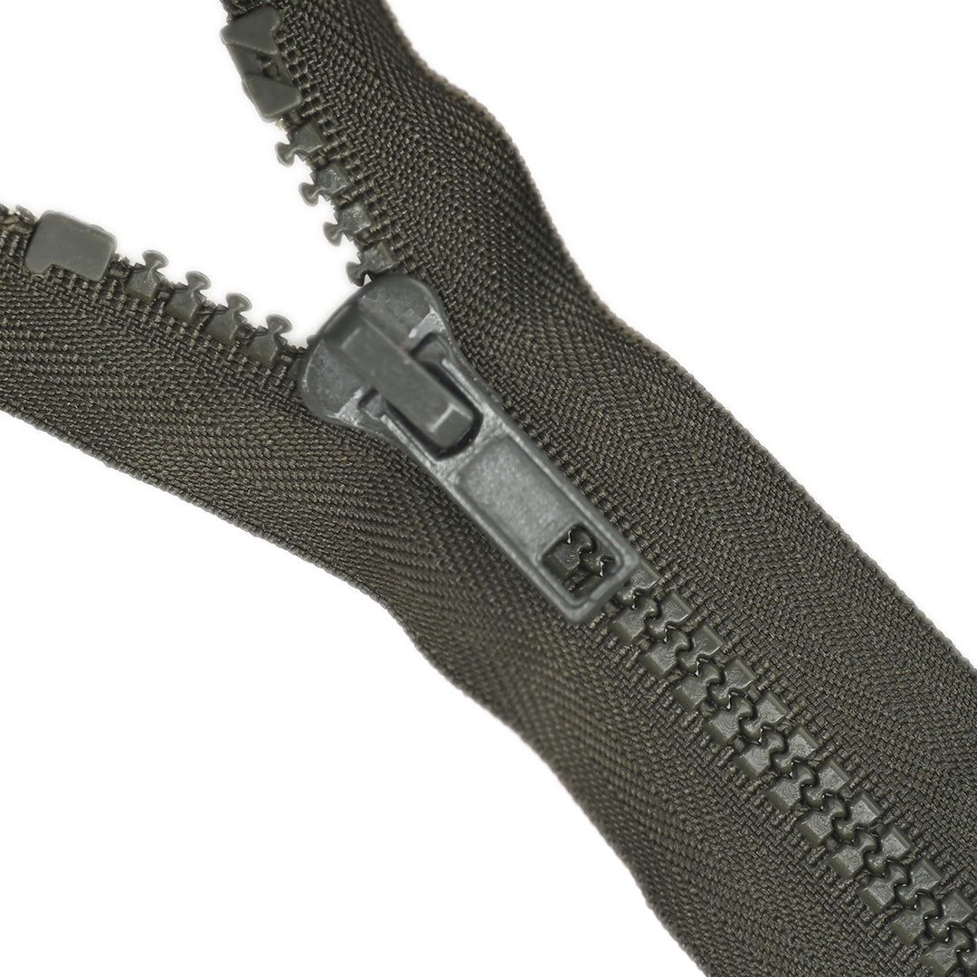 CHUNKY OPEN-END ZIP NO.5 COL DARK OLIVE