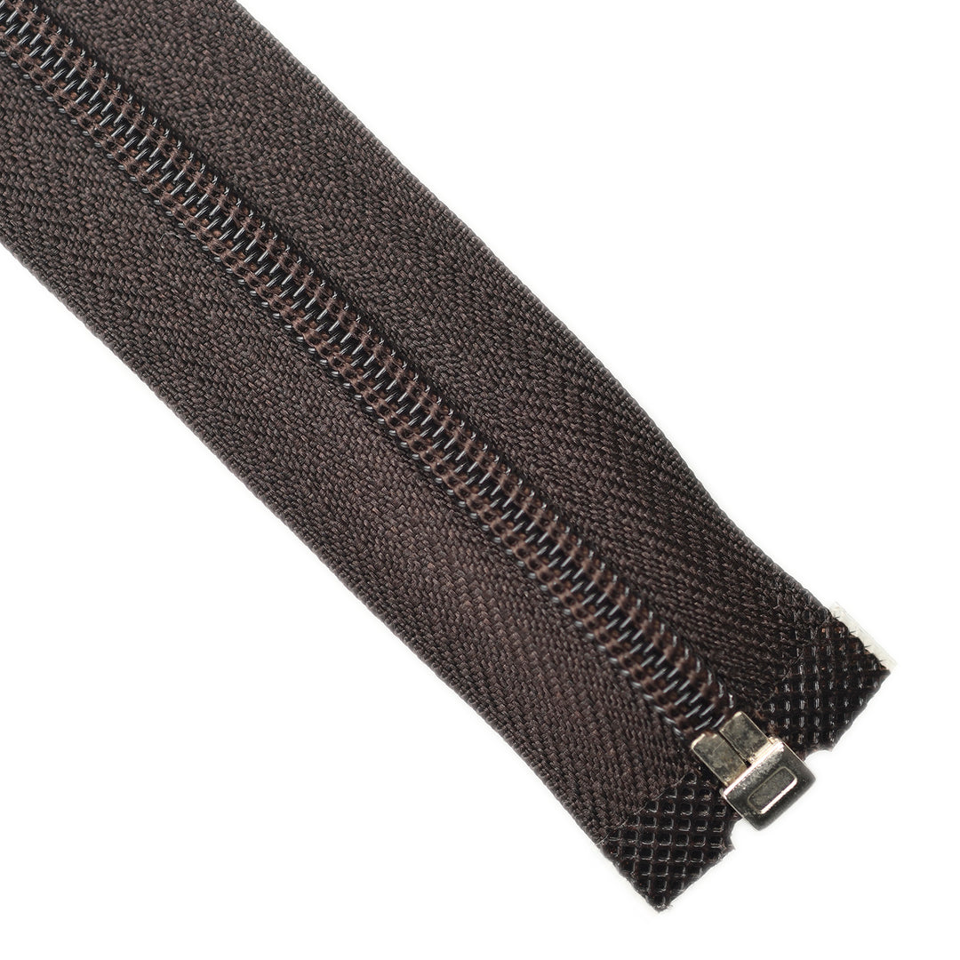 NYLON OPEN-END ZIP NO.5 COL DARK BROWN