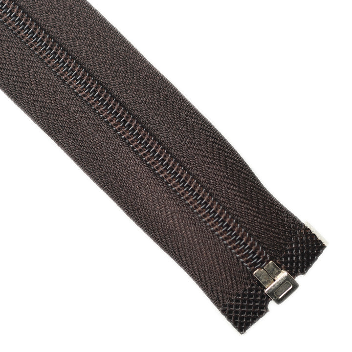 NYLON OPEN-END ZIP NO.5 COL DARK BROWN