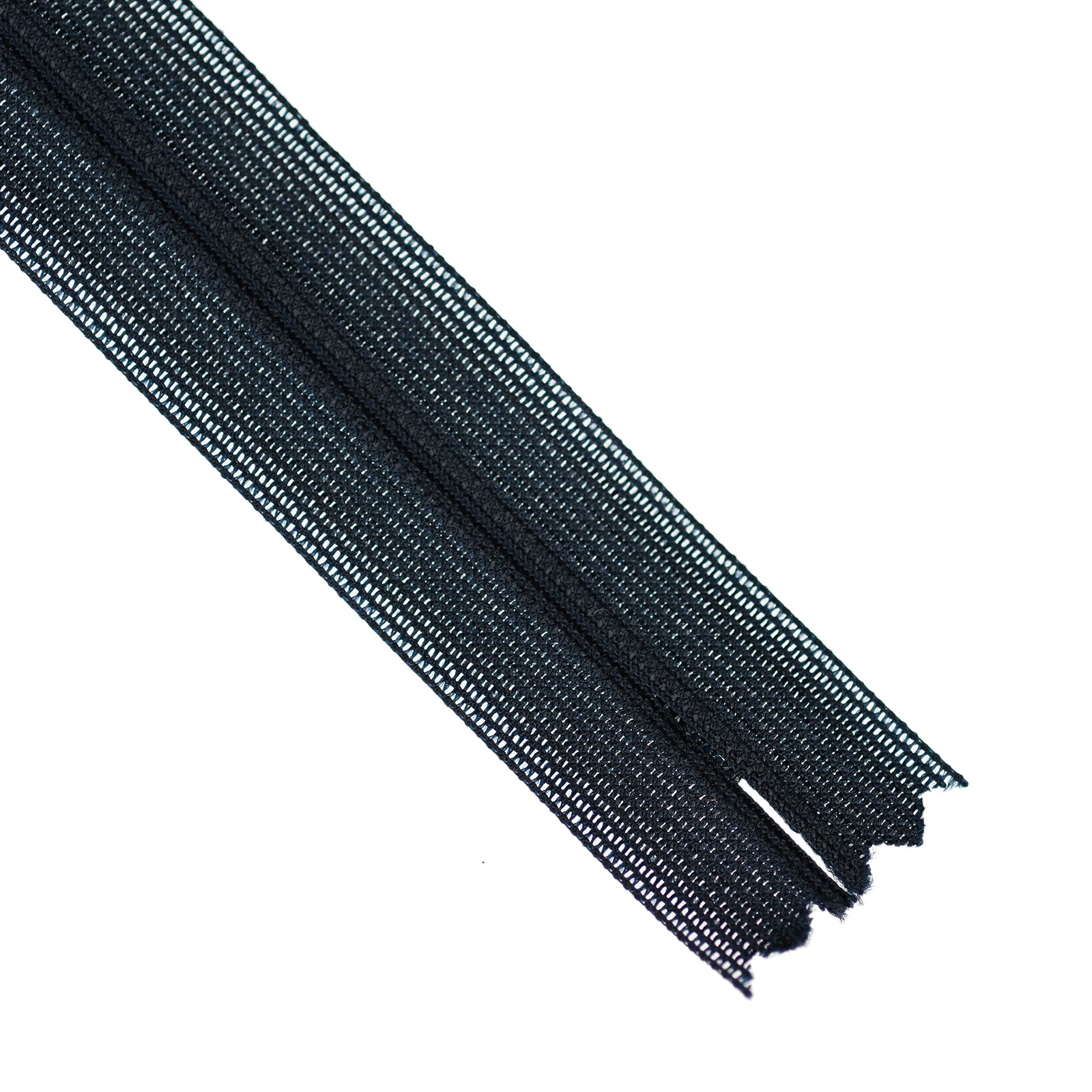 Dark blue invisible zipper on a white background