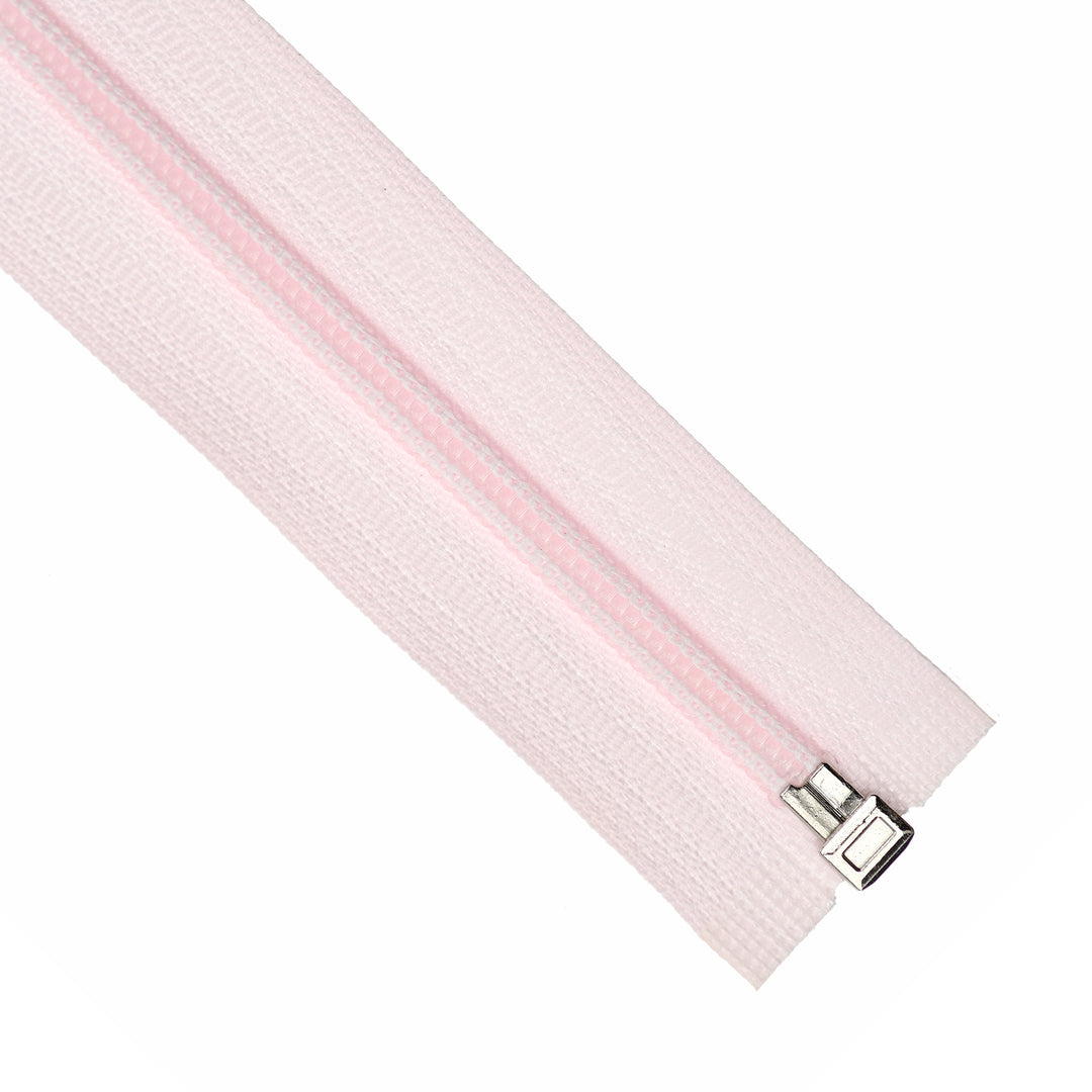 NYLON OPEN-END ZIP NO.5 COL BARELY PINK