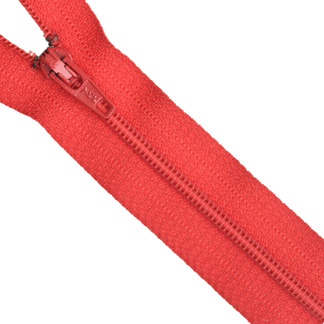 YKK NYLON CLOSED-END ZIP NO.3 COL 818 TOMATO RED