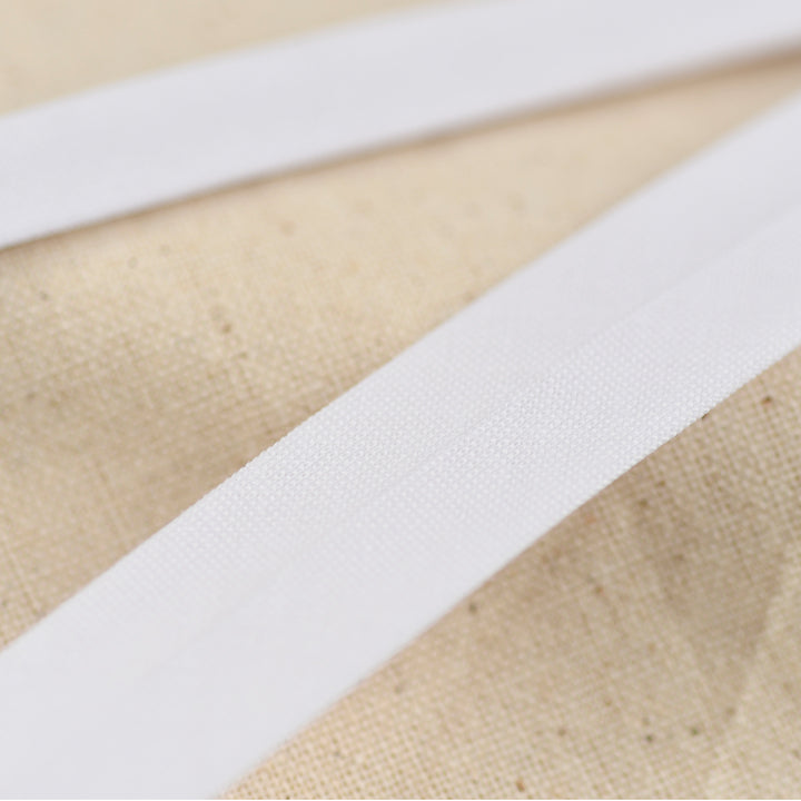 POLY-COTTON BIAS BINDING WHITE