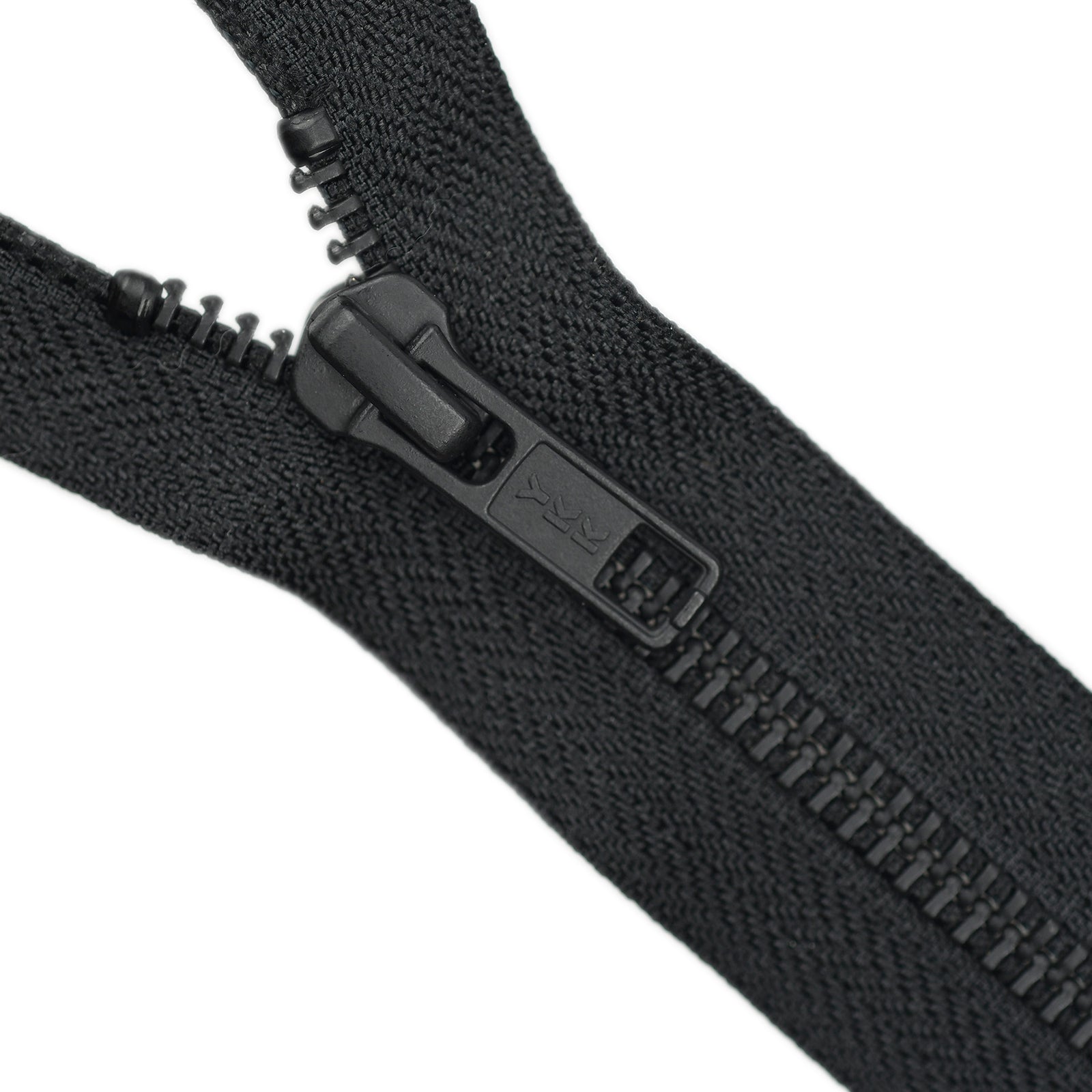 YKK Metal Zipper on White Background