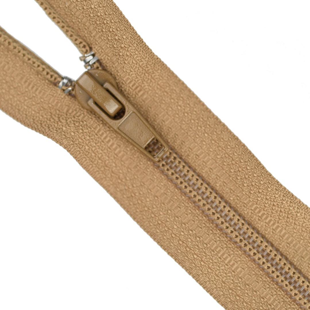NYLON NO.5 OPEN-END TWO-WAY ZIP COL HAZELNUT