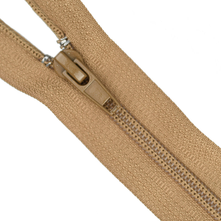NYLON NO.5 OPEN-END TWO-WAY ZIP COL HAZELNUT