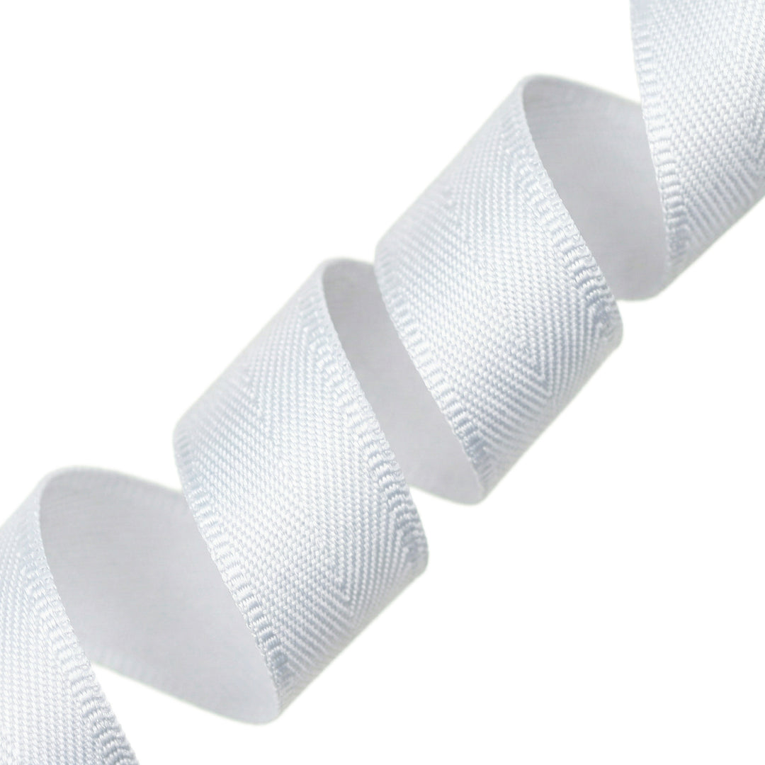 EXTRA-SOFT POLYESTER HERRINGBONE TAPE WHITE