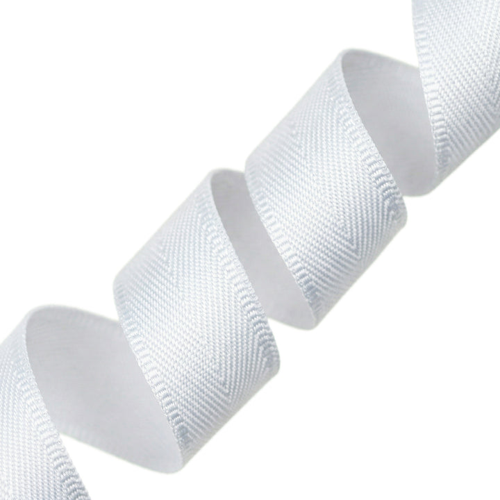 EXTRA-SOFT POLYESTER HERRINGBONE TAPE WHITE