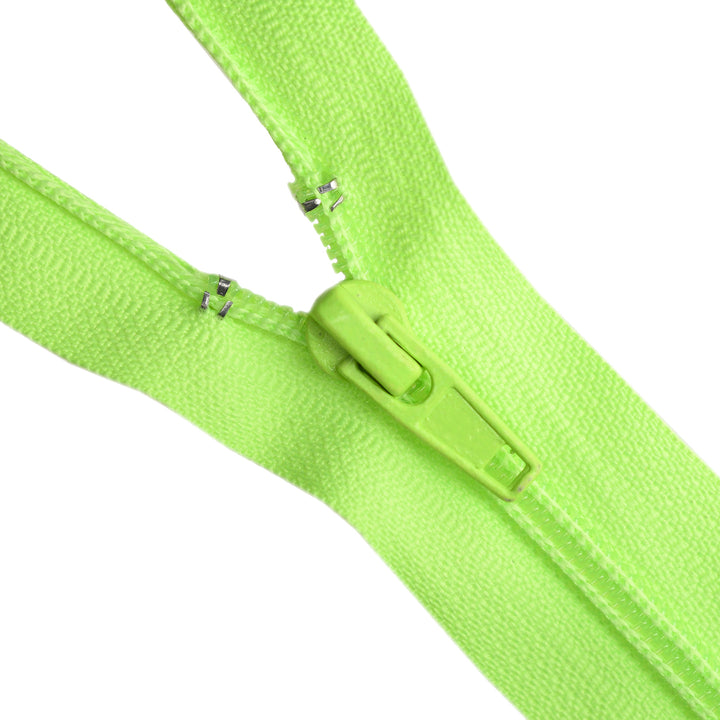 NYLON OPEN-END ZIP NO.5 COL FLUORO GREEN