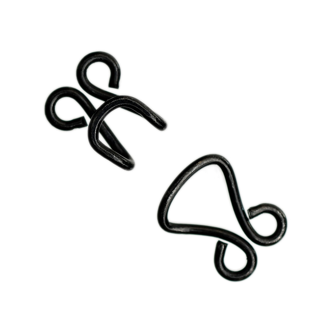 CORSET HOOK & EYE FASTENER BLACK