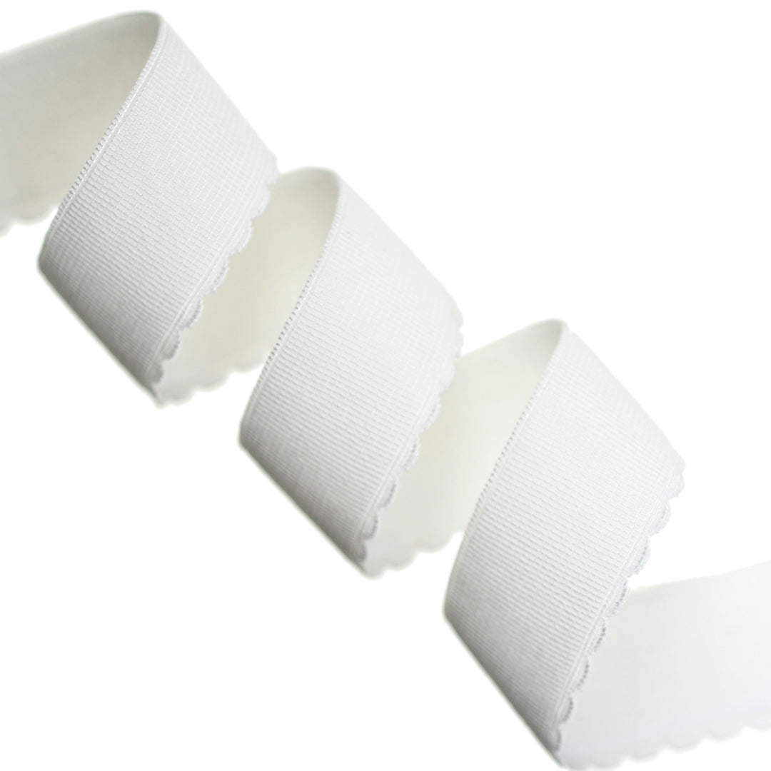 FORMLINE SCALLOPED PLUSH ELASTIC WHITE