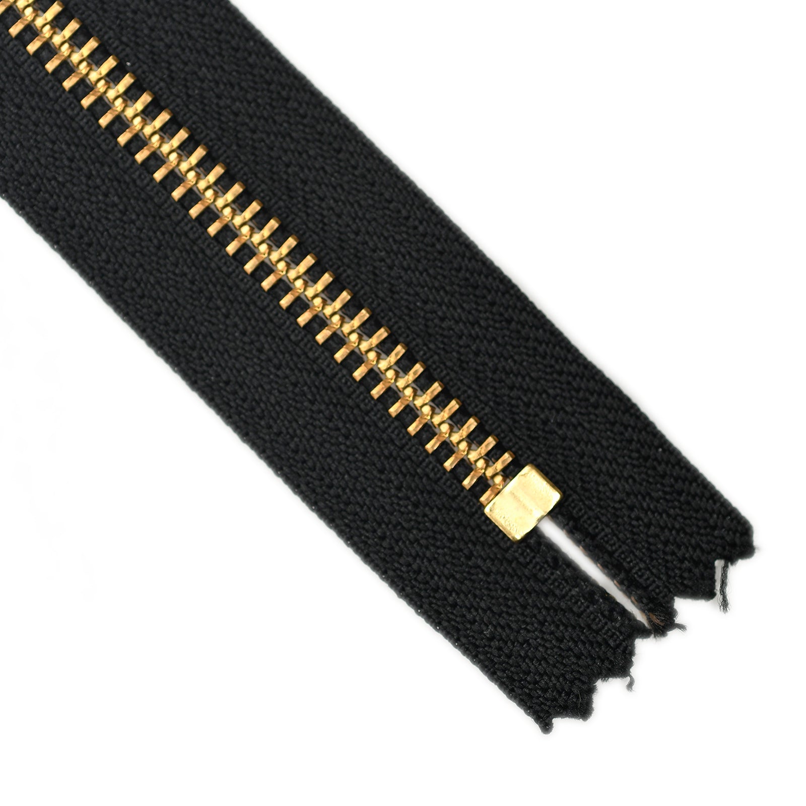 YKK Metal Zipper on White Background