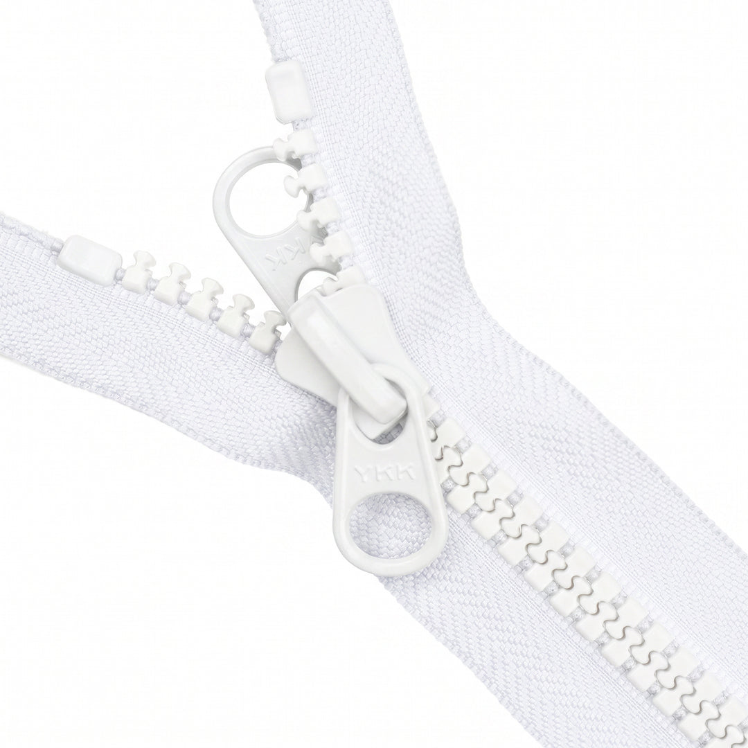 YKK VISLON OPEN-END ZIP NO.10 DOUBLE-PULL COL 501 WHITE