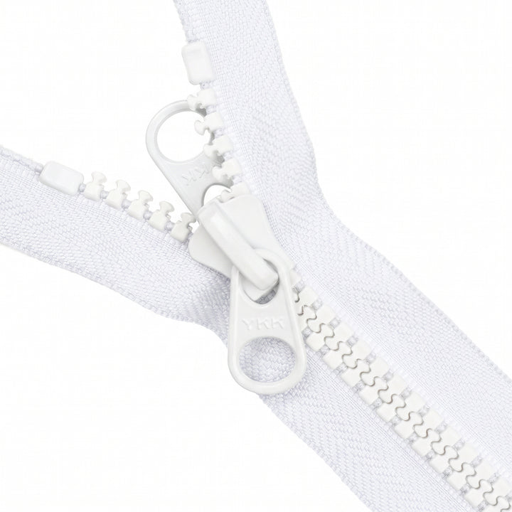 YKK VISLON OPEN-END ZIP NO.10 DOUBLE-PULL COL 501 WHITE