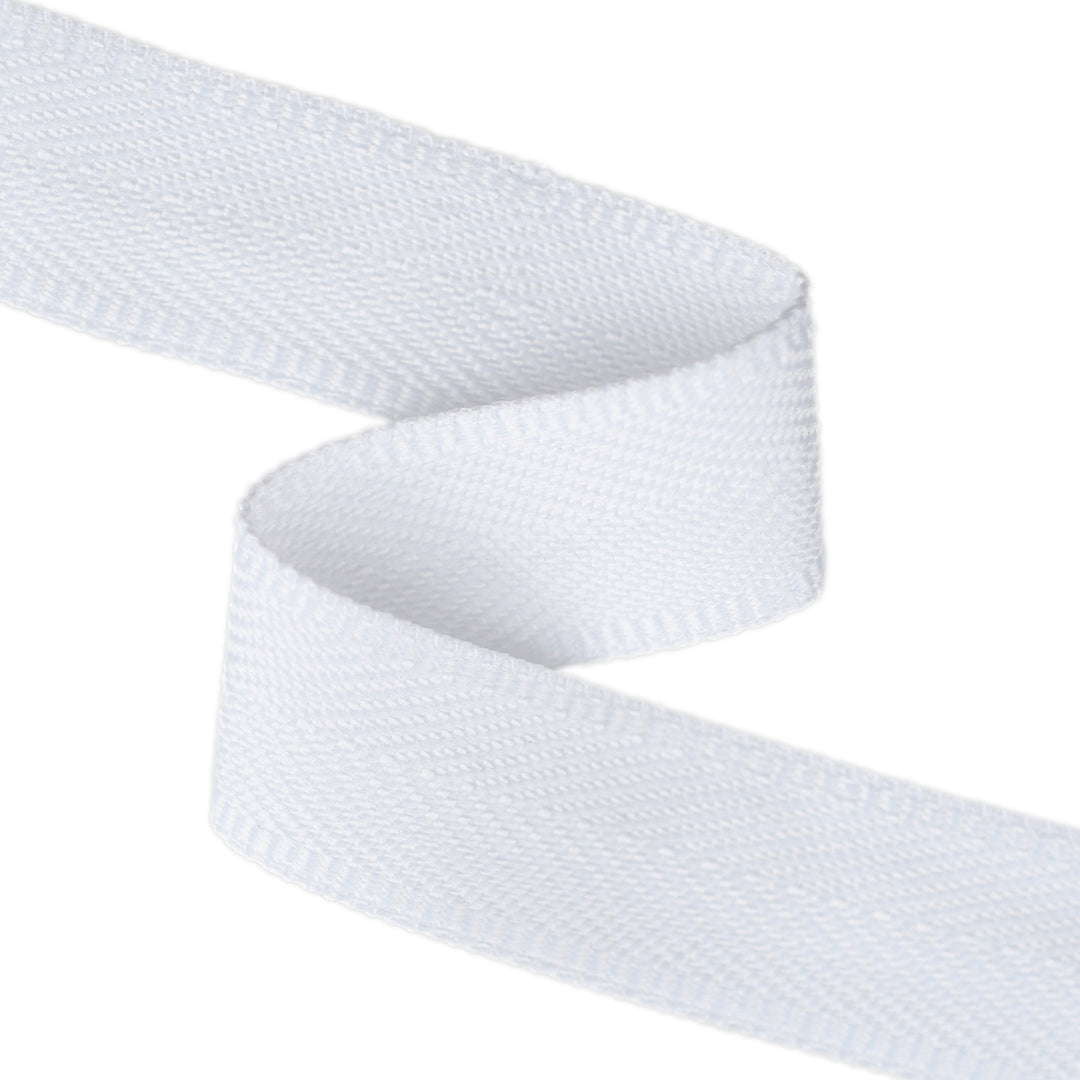 EXTRA-SOFT POLYESTER HERRINGBONE TAPE WHITE