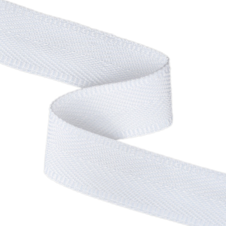 EXTRA-SOFT POLYESTER HERRINGBONE TAPE WHITE