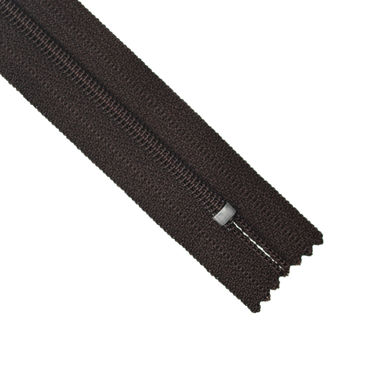 YKK NYLON CLOSED-END ZIP NO.3 COL 868 DARK CHOCOLATE