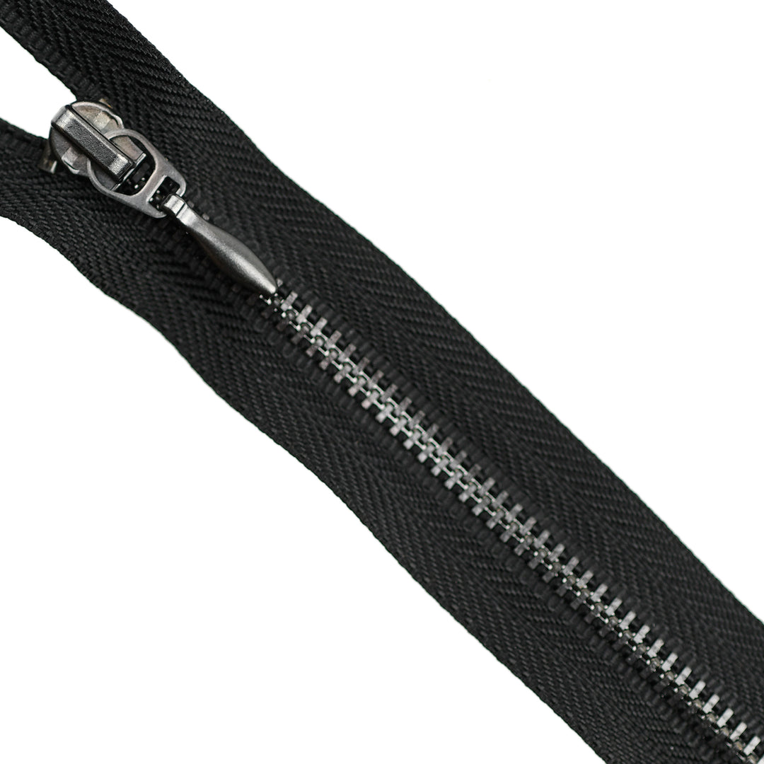 METAL CLOSED-END ZIP NO.4.5 BLACK OXY WITH TEARDROP PULL COL BLACK