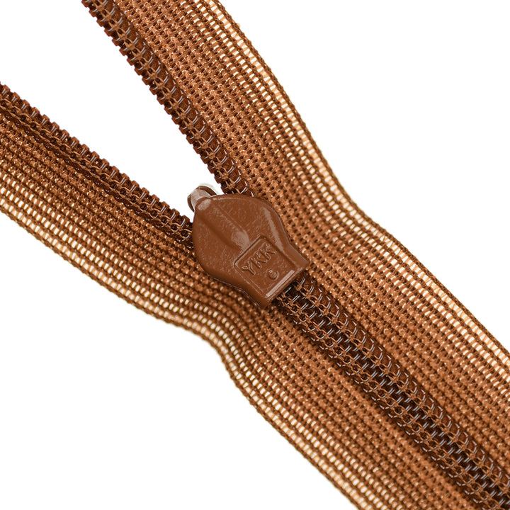 YKK INVISIBLE MESH ZIP COL 859 WARM BROWN