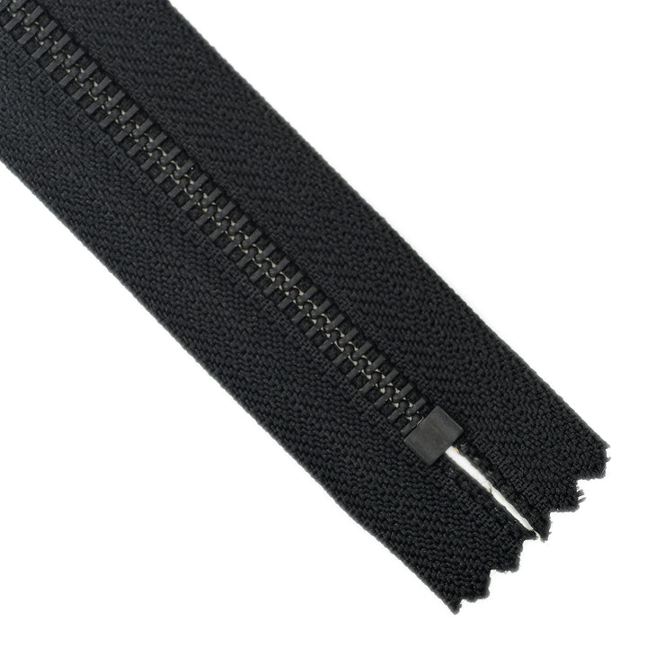 YKK METAL CLOSED-END ZIP NO.5 BLACK OXY COL 580 BLACK