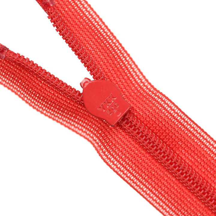 YKK INVISIBLE MESH ZIP COL 818 TOMATO RED