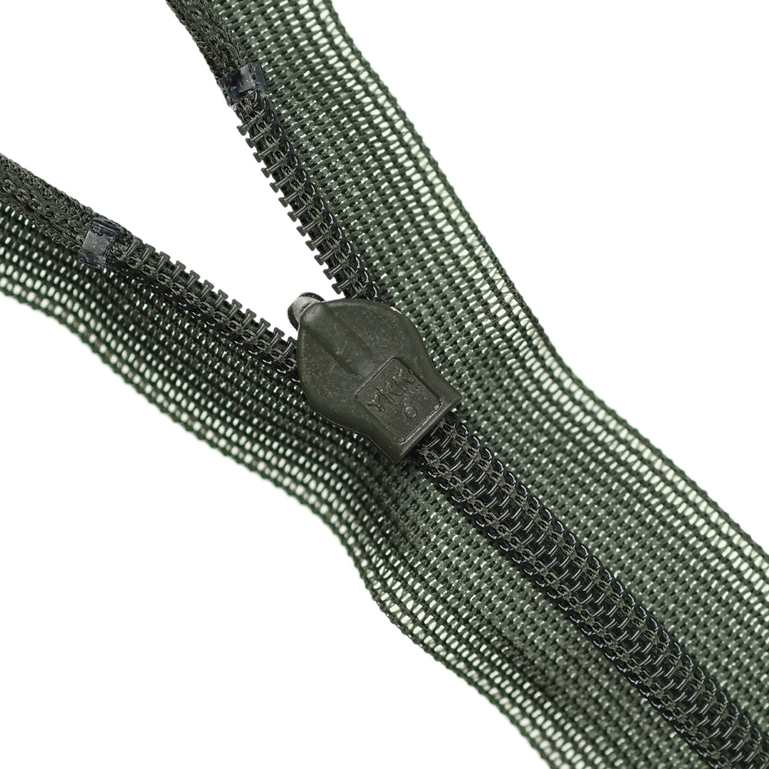 YKK INVISIBLE MESH ZIP COL 567 JUNGLE GREEN