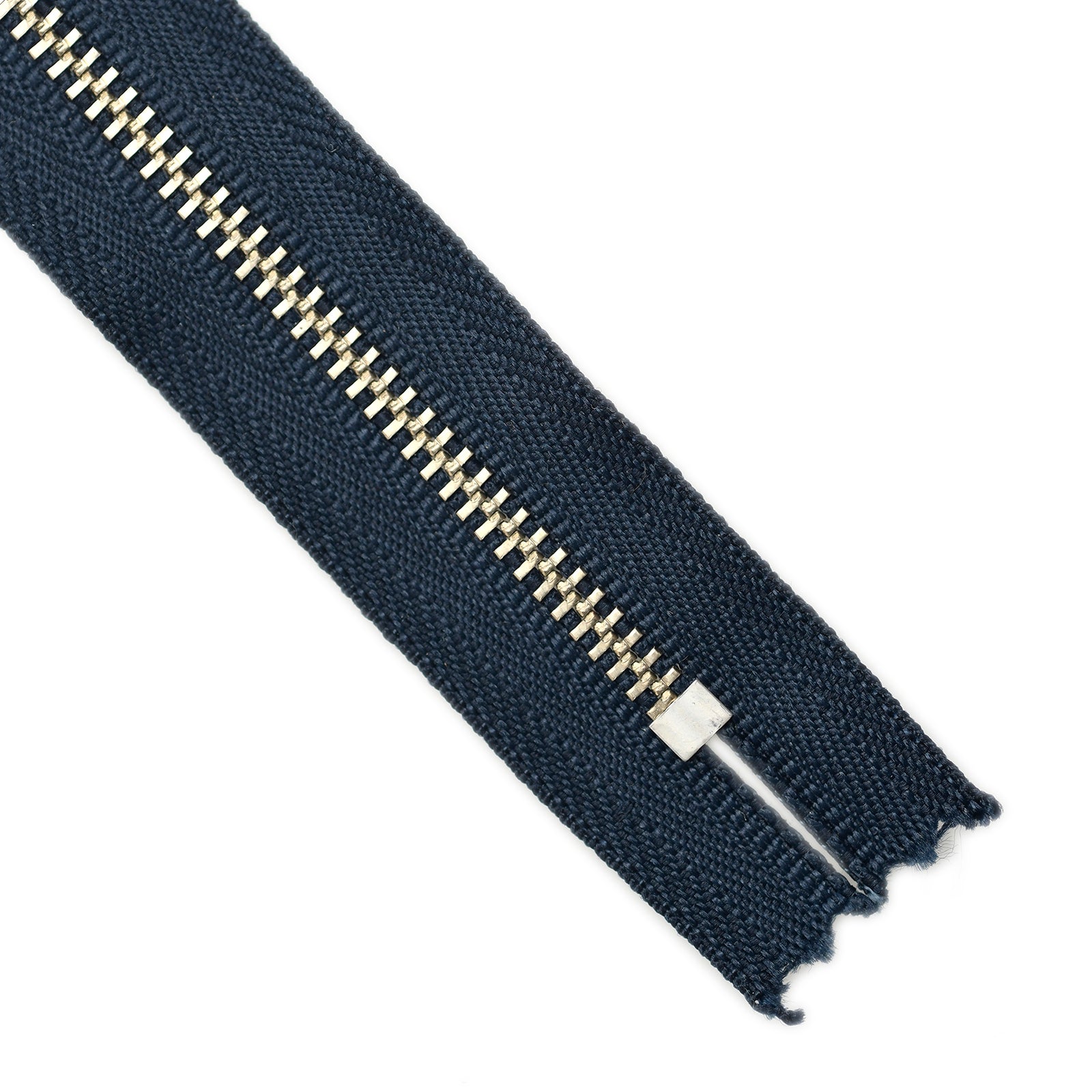 YKK Metal Zipper on White Background