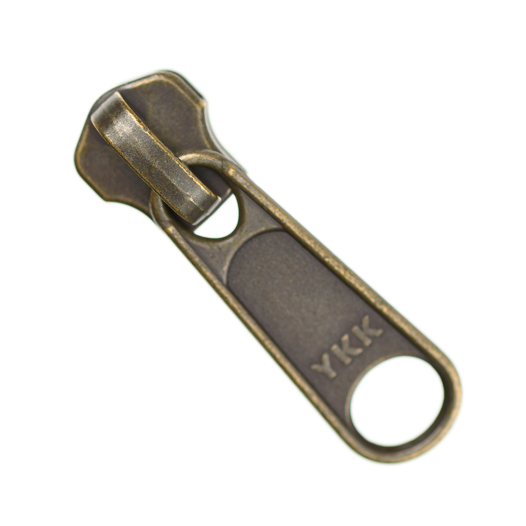 NON-LOCK LONG SLIDER FOR YKK METAL ZIPS - ANTIQUE GOLD