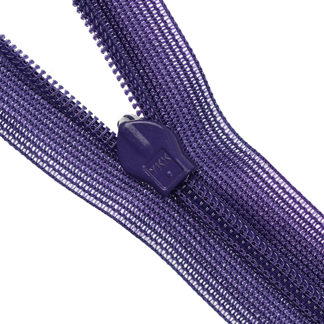 YKK INVISIBLE MESH ZIP COL 866 PURPLE