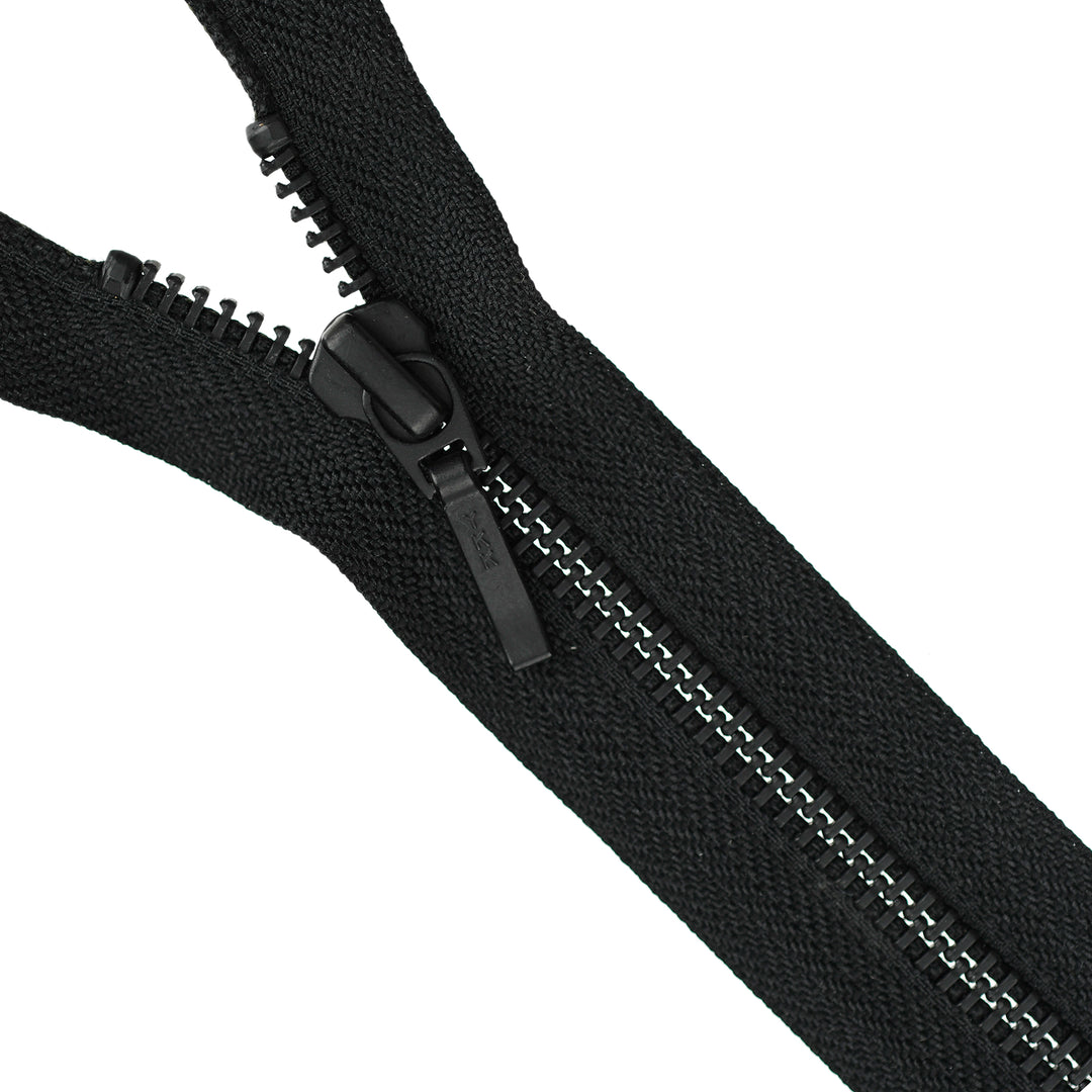 YKK METAL OPEN-END ZIP NO.5 BLACK OXY BOARD-PULL COL 580 BLACK