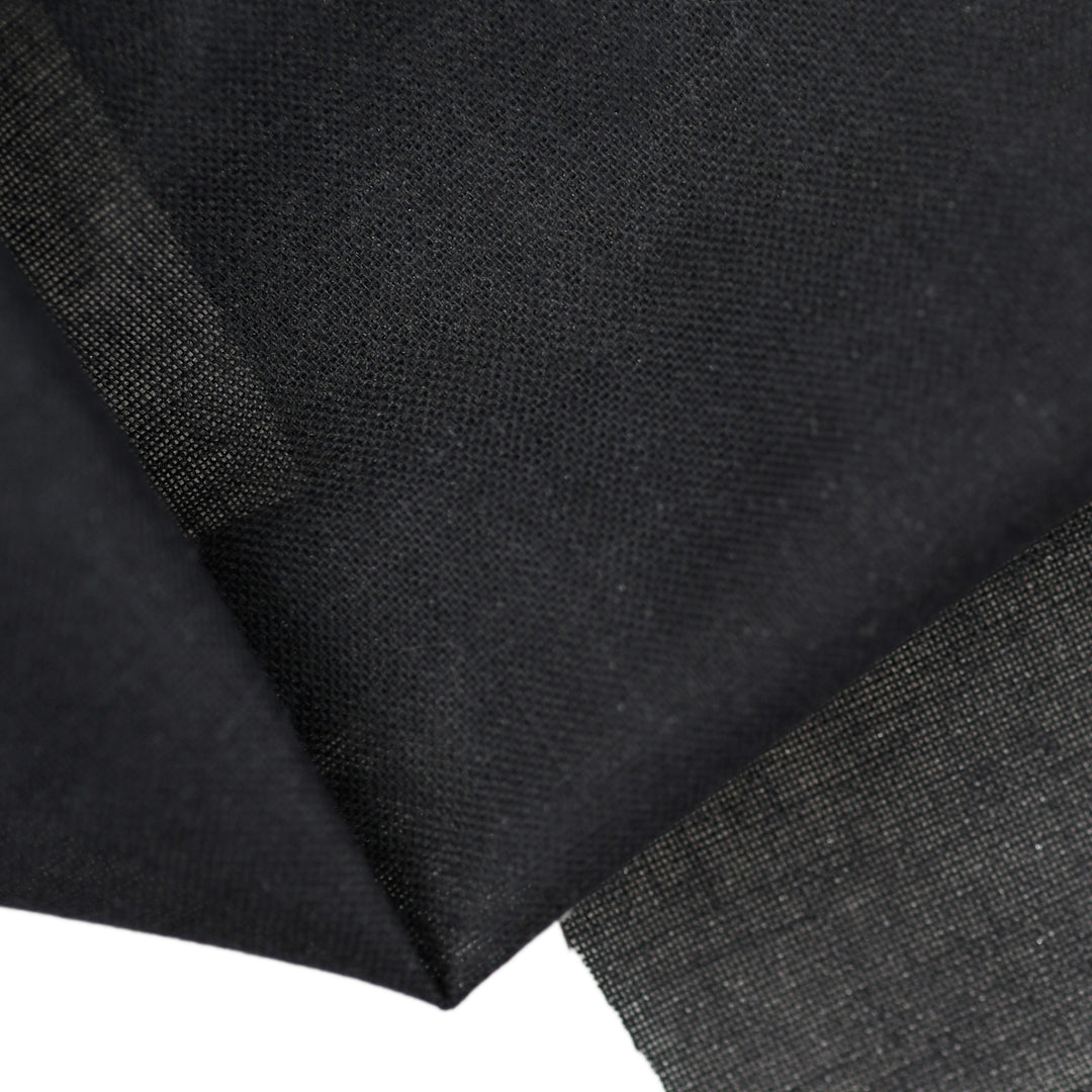 110CM 100% COTTON LIGHTWEIGHT 75GSM FUSIBLE SHIRTING BLACK