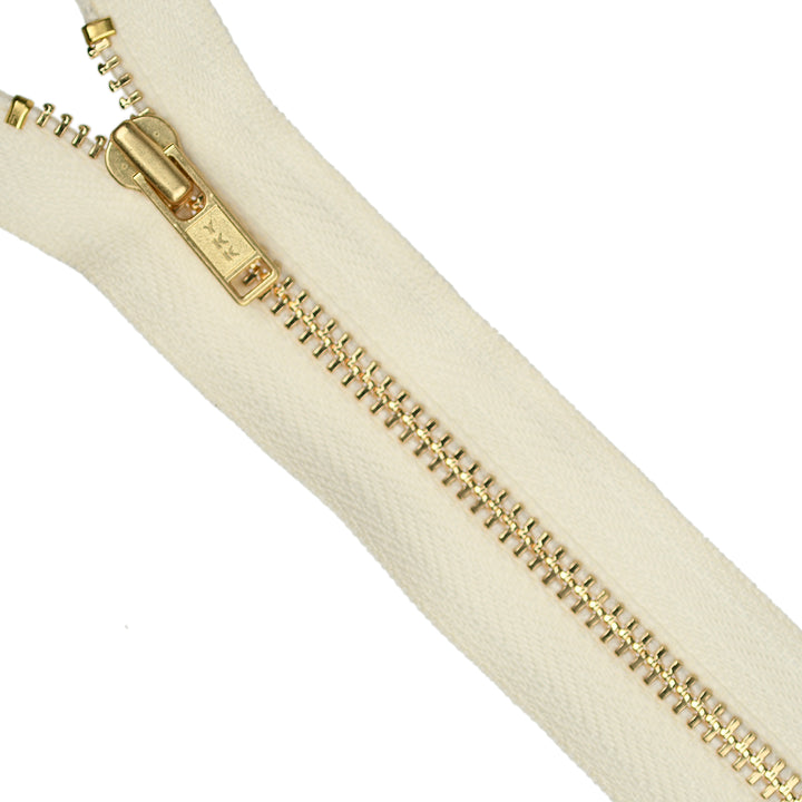 YKK EVERBRIGHT METAL CLOSED-END ZIP NO.3 GOLD COL 801 CREAM
