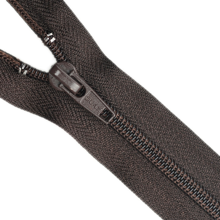 NYLON OPEN-END ZIP NO.5 COL DARK BROWN