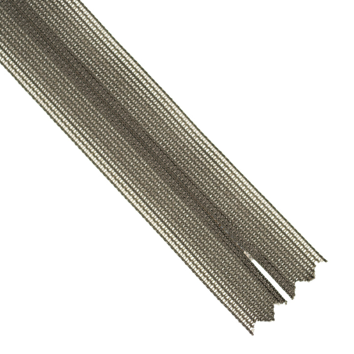 Brown invisible zip on a white background