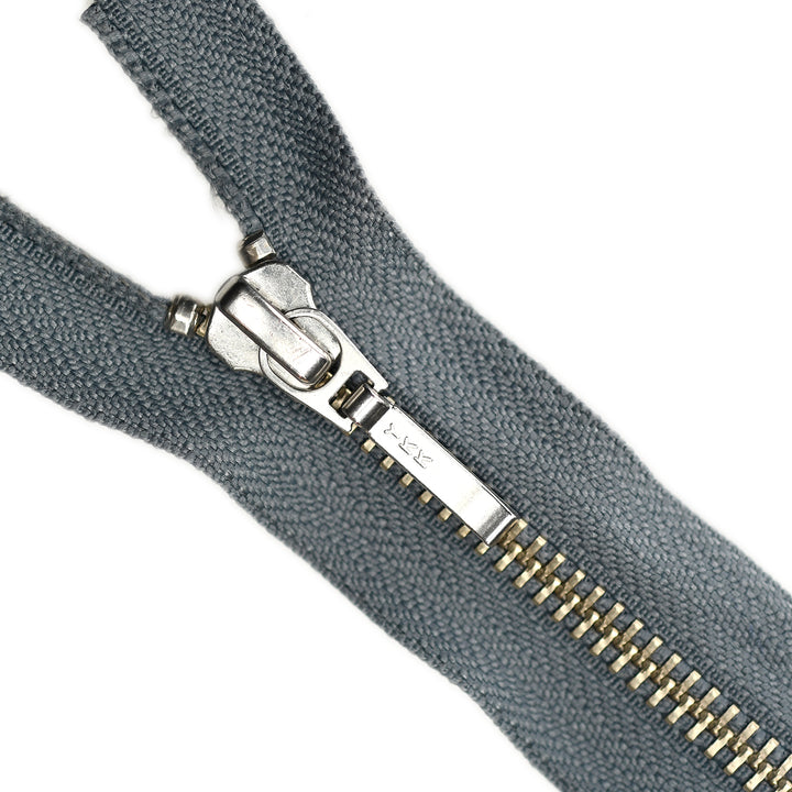 YKK METAL OPEN-END ZIP NO.5 NICKEL BOARD-PULL COL 578