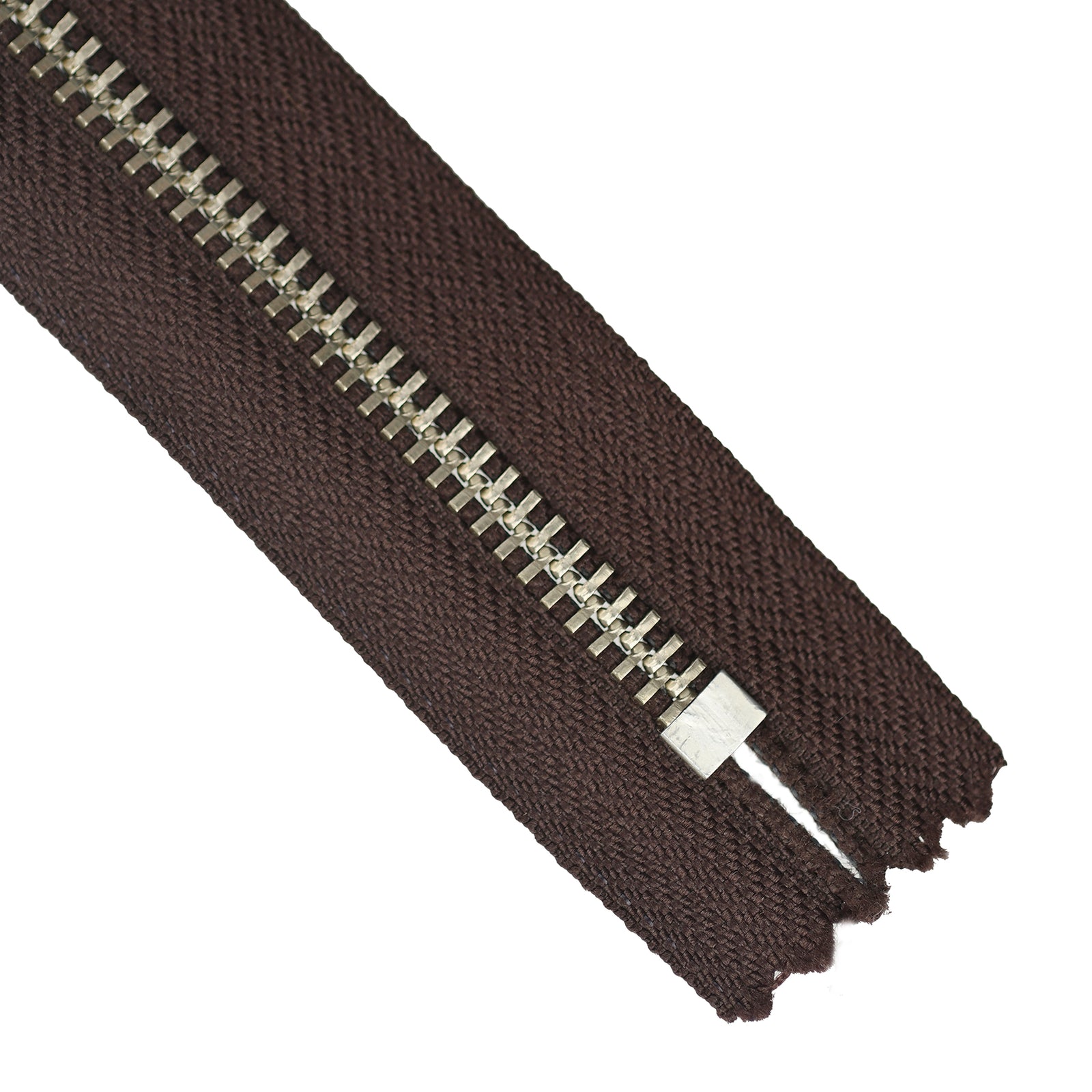 YKK Metal Zipper on White Background