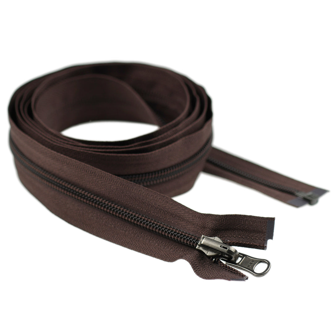 YKK EXTRA-LONG OPEN-END ZIP FOR SLEEPING BAGS COL 570 BROWN
