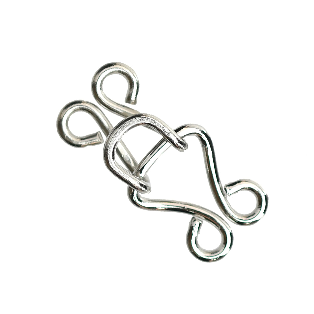 CORSET HOOK & EYE FASTENER SILVER