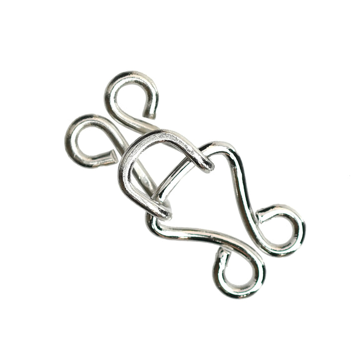 CORSET HOOK & EYE FASTENER SILVER
