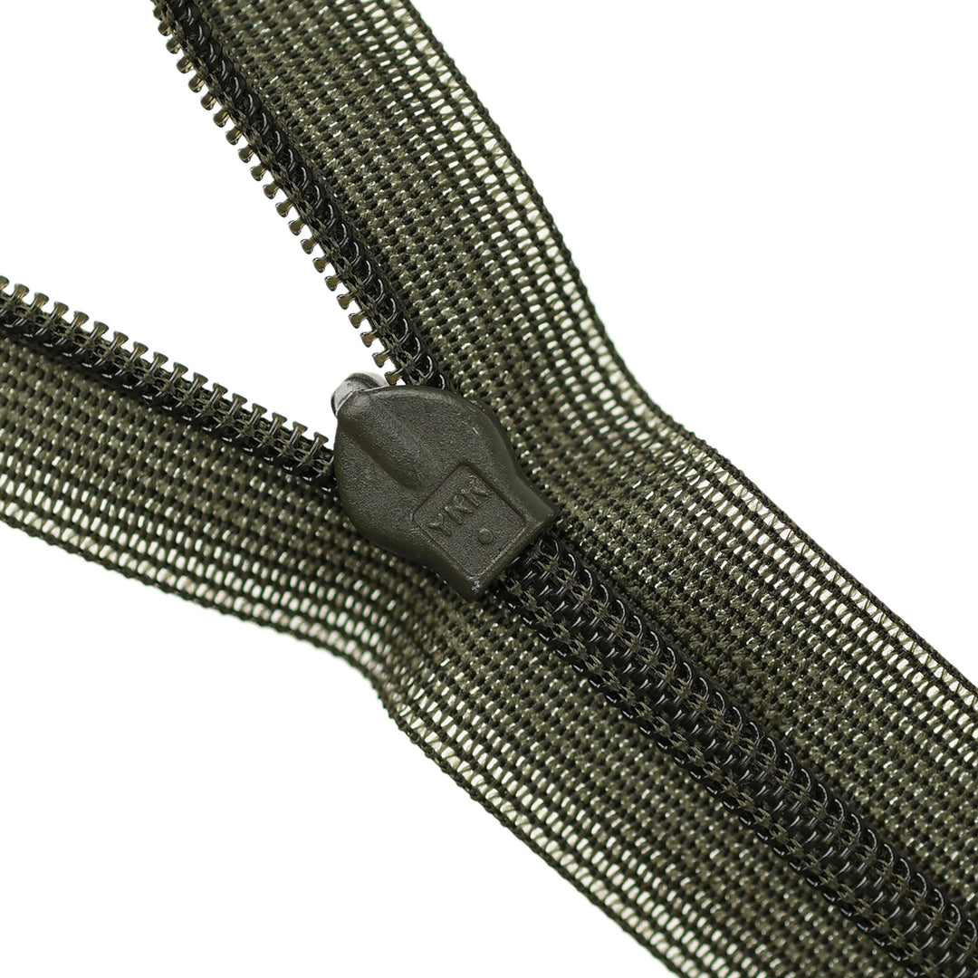 YKK INVISIBLE MESH ZIP COL 237 DARK JUNGLE GREEN