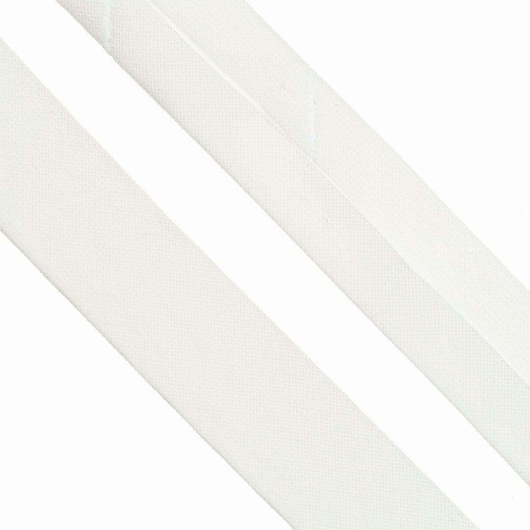 POLY-COTTON BIAS BINDING NATURAL WHITE