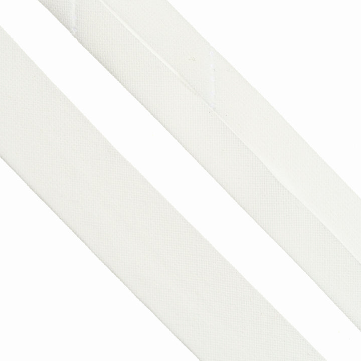 POLY-COTTON BIAS BINDING NATURAL WHITE
