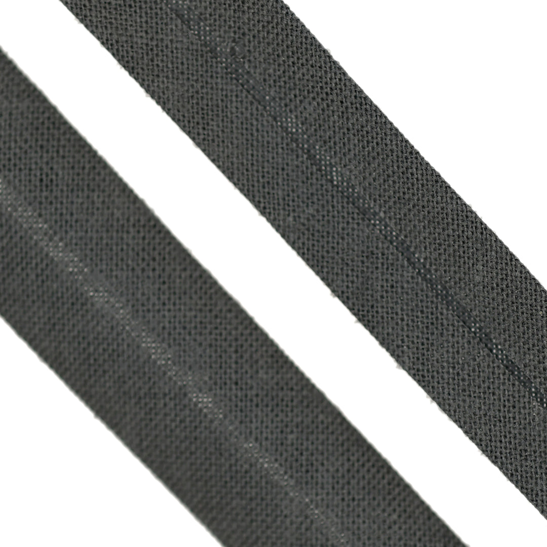 POLY-COTTON BIAS BINDING DARK GREY