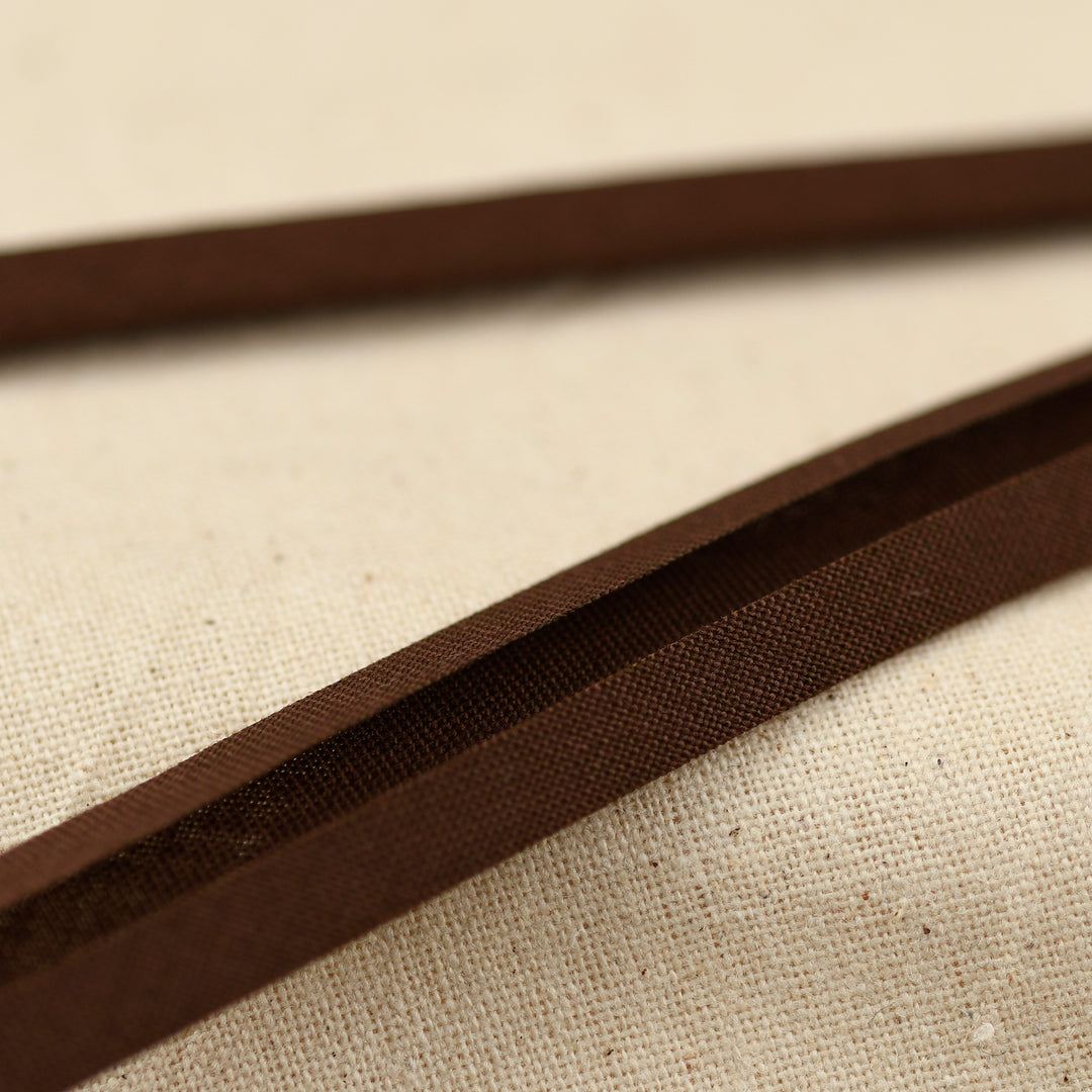 POLY-COTTON BIAS BINDING DARK BROWN