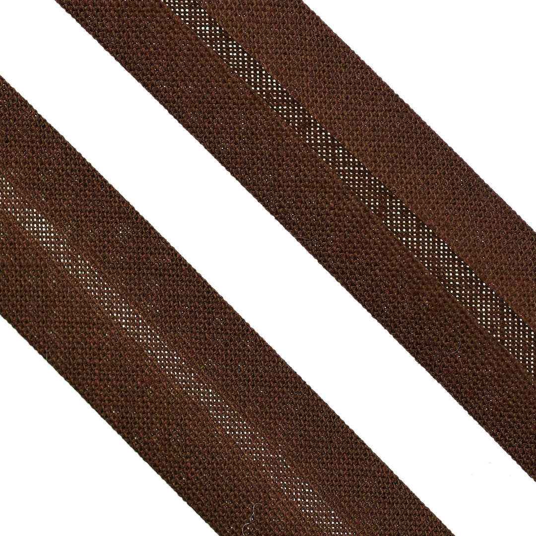 POLY-COTTON BIAS BINDING DARK BROWN