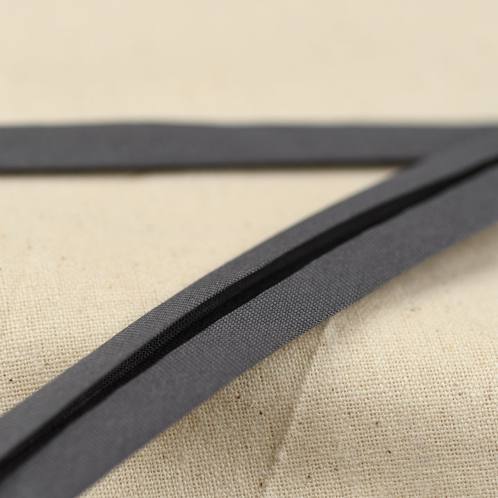 POLY-COTTON BIAS BINDING DARK GREY