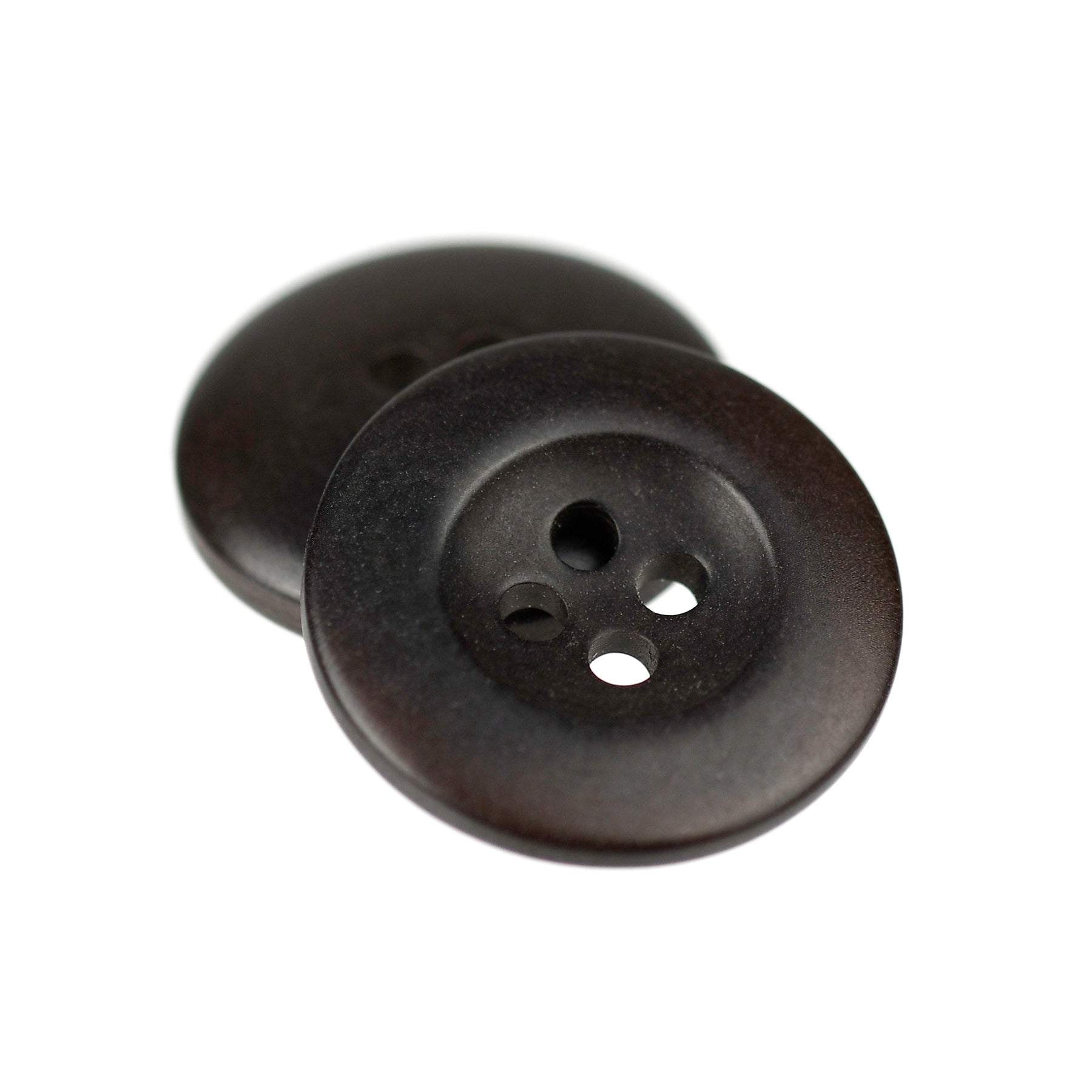 FOUR-HOLE WIDE RIM BUTTON DARK BROWN – JackStock Haberdashery