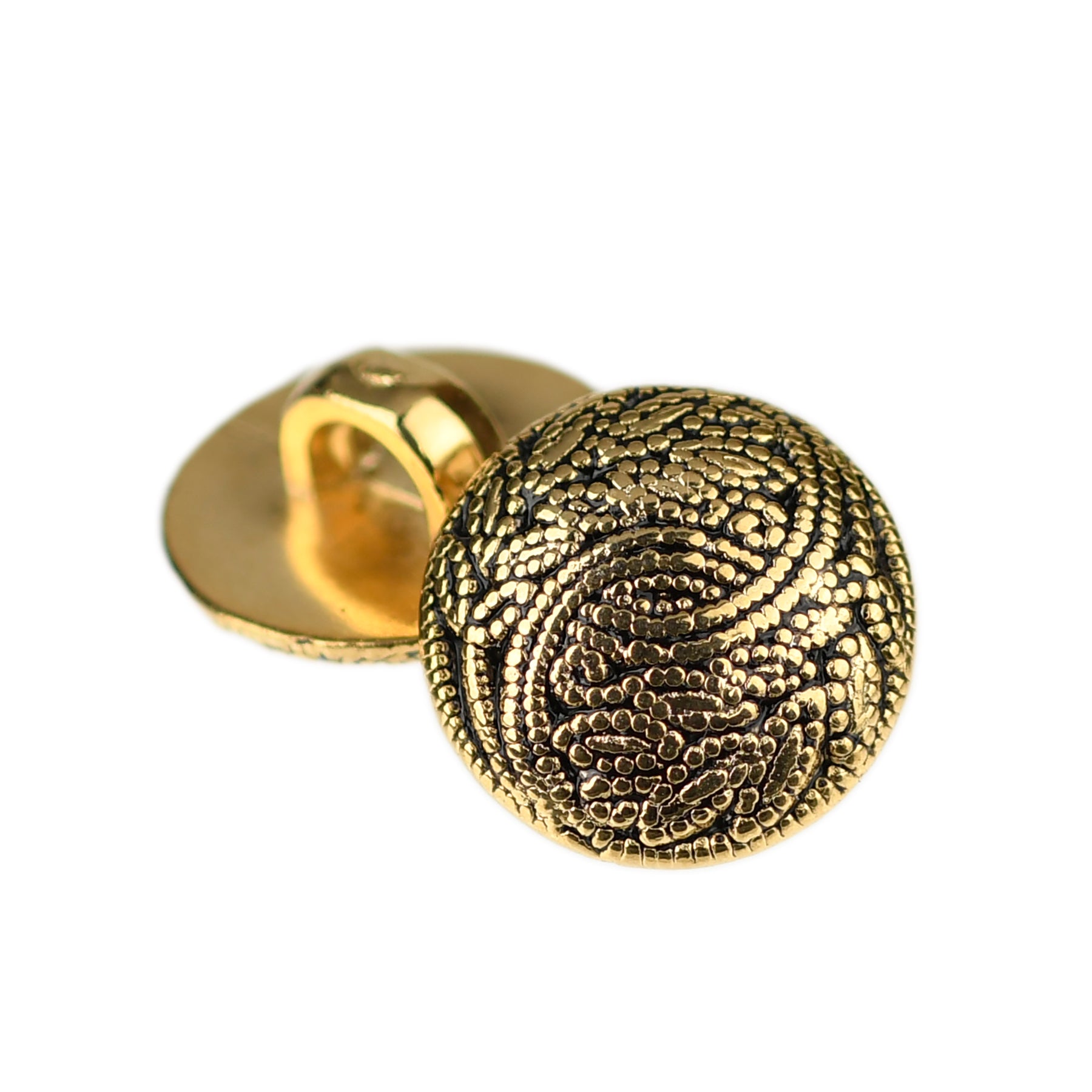DECORATIVE GOLD EMBOSSED DOME SHANK BUTTON – JackStock Haberdashery